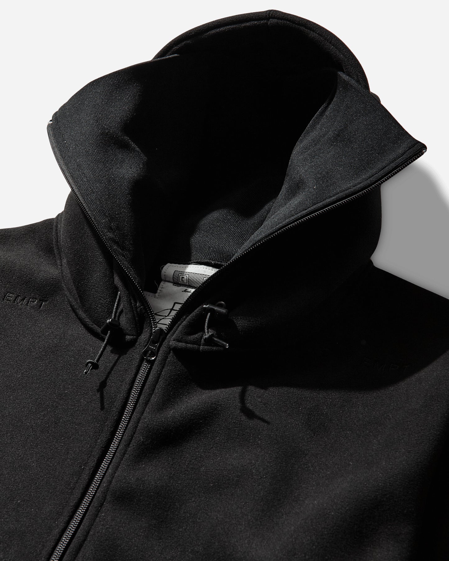Cav Empt Attached Hood Fleece Zip Up Black Sweatshirts Zip-Ups CES29CS18 BLACK
