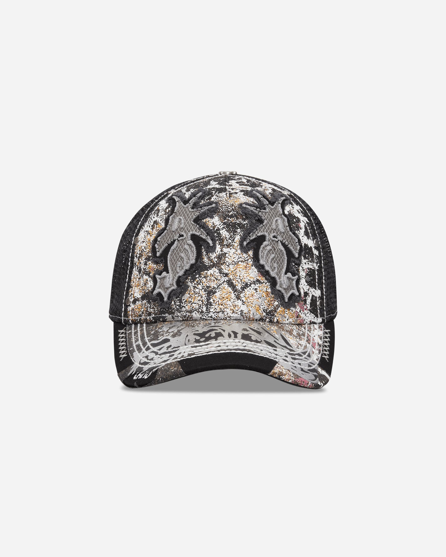 Chito Double Seahorse Patch Mesh Back Black Hats Caps C0226H001 BLACK