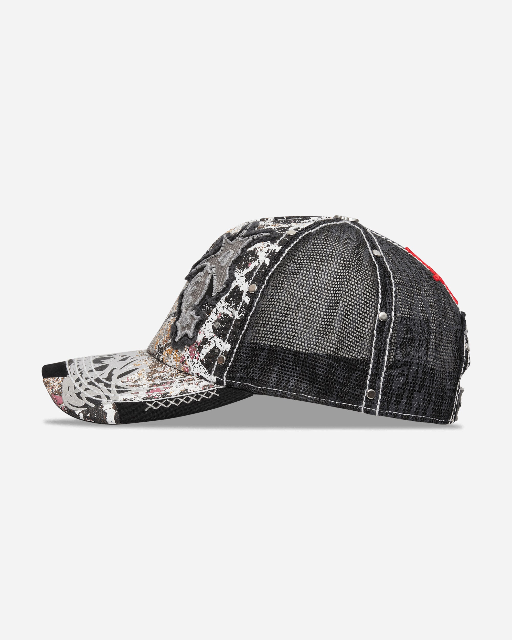 Chito Double Seahorse Patch Mesh Back Black Hats Caps C0226H001 BLACK