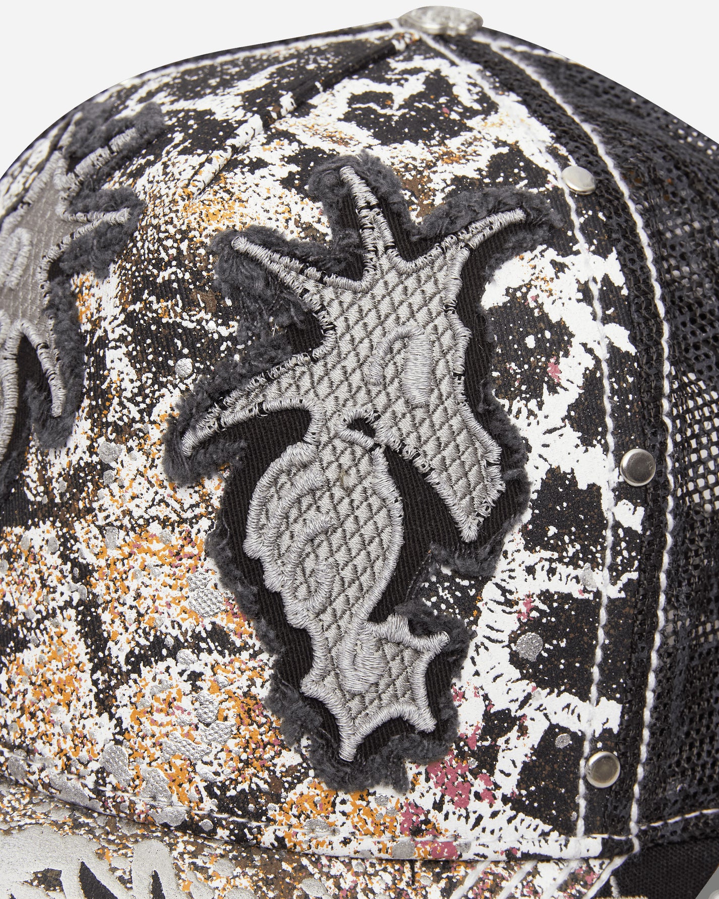 Chito Double Seahorse Patch Mesh Back Black Hats Caps C0226H001 BLACK