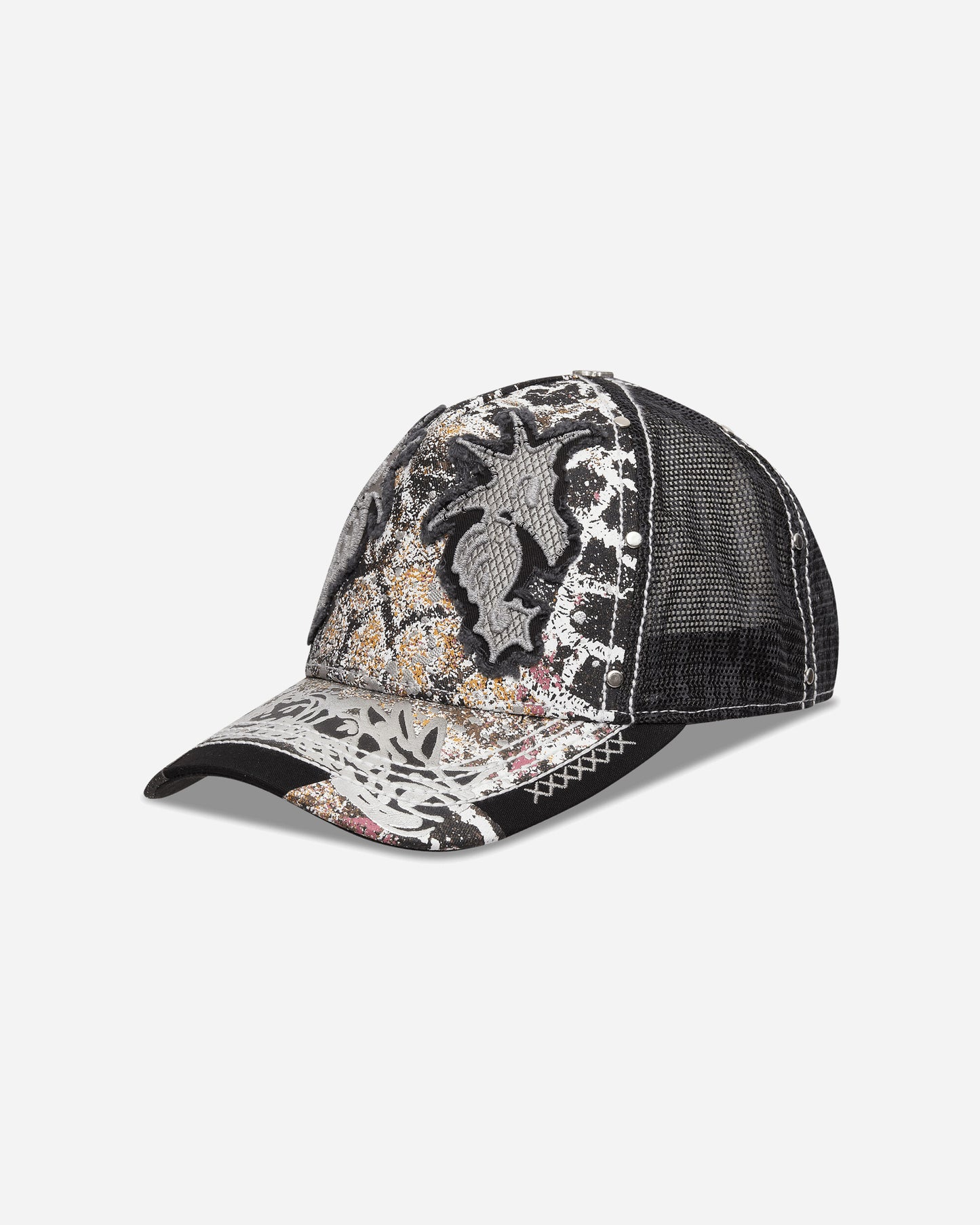 Chito Double Seahorse Patch Mesh Back Black Hats Caps C0226H001 BLACK
