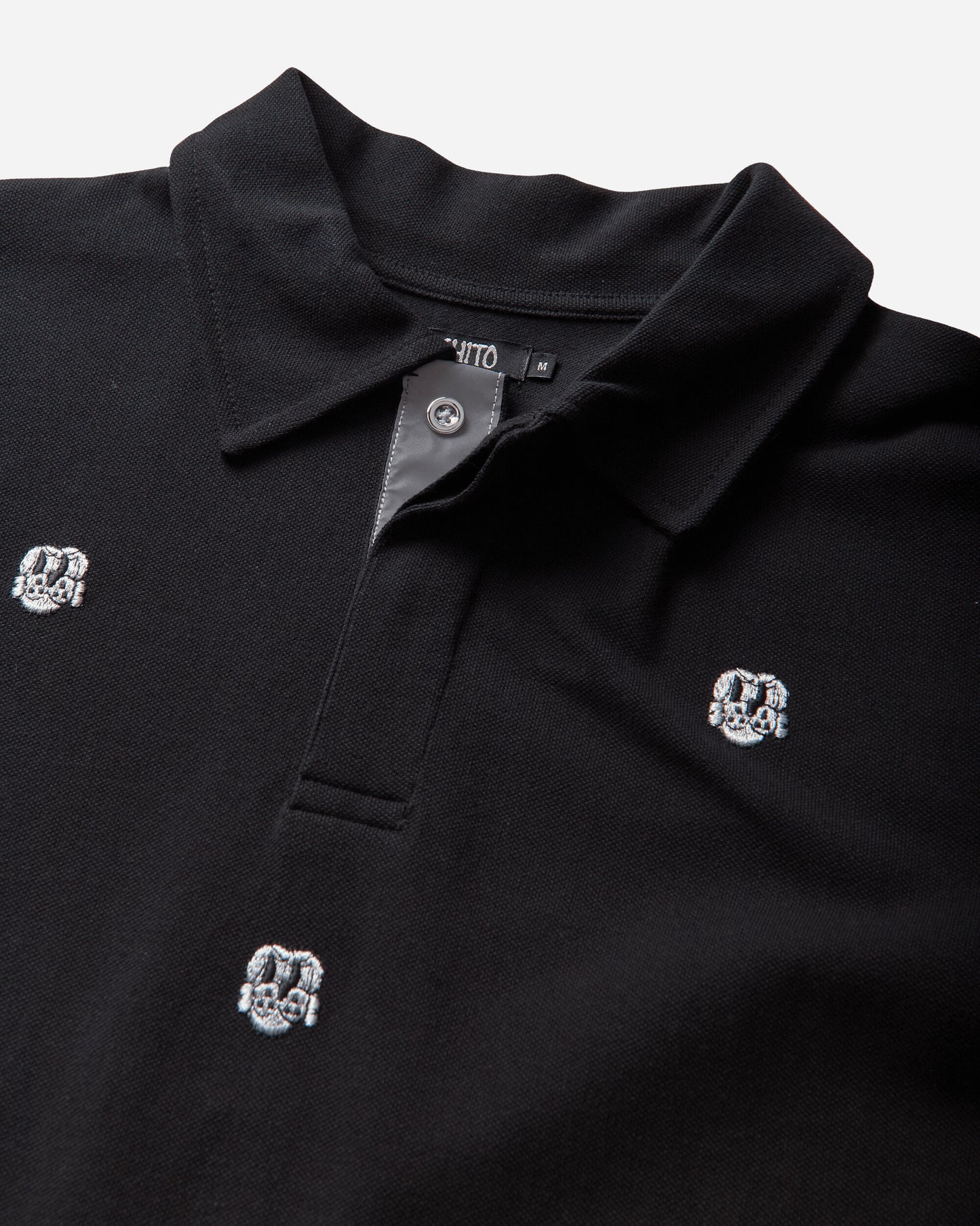 Chito Allover Finesse Embroidered Polo Black T-Shirts Polo C0226T013 BLACK