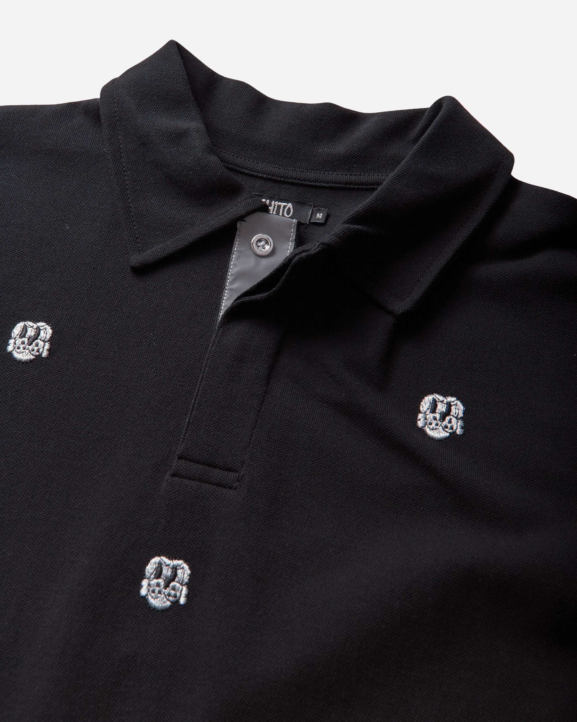 Chito Allover Finesse Embroidered Polo Black T-Shirts Polo C0226T013 BLACK