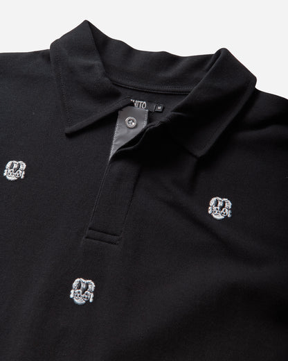 Chito Allover Finesse Embroidered Polo Black T-Shirts Polo C0226T013 BLACK