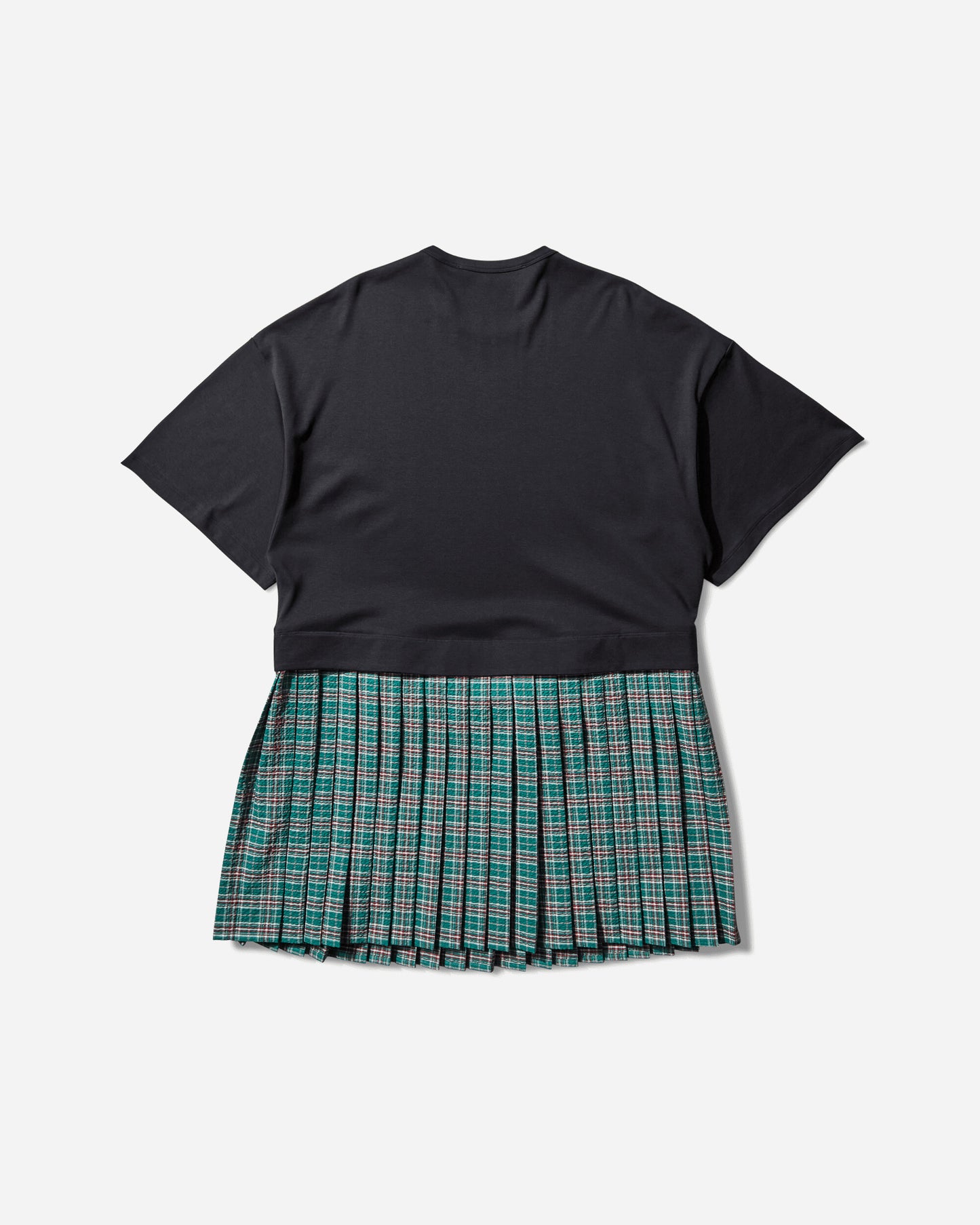 Chopova Lowena Wmns Spaced Out T-Shirt Dress Black/Green/Tartan  Dresses Dress Short 1355 BLCKGRN