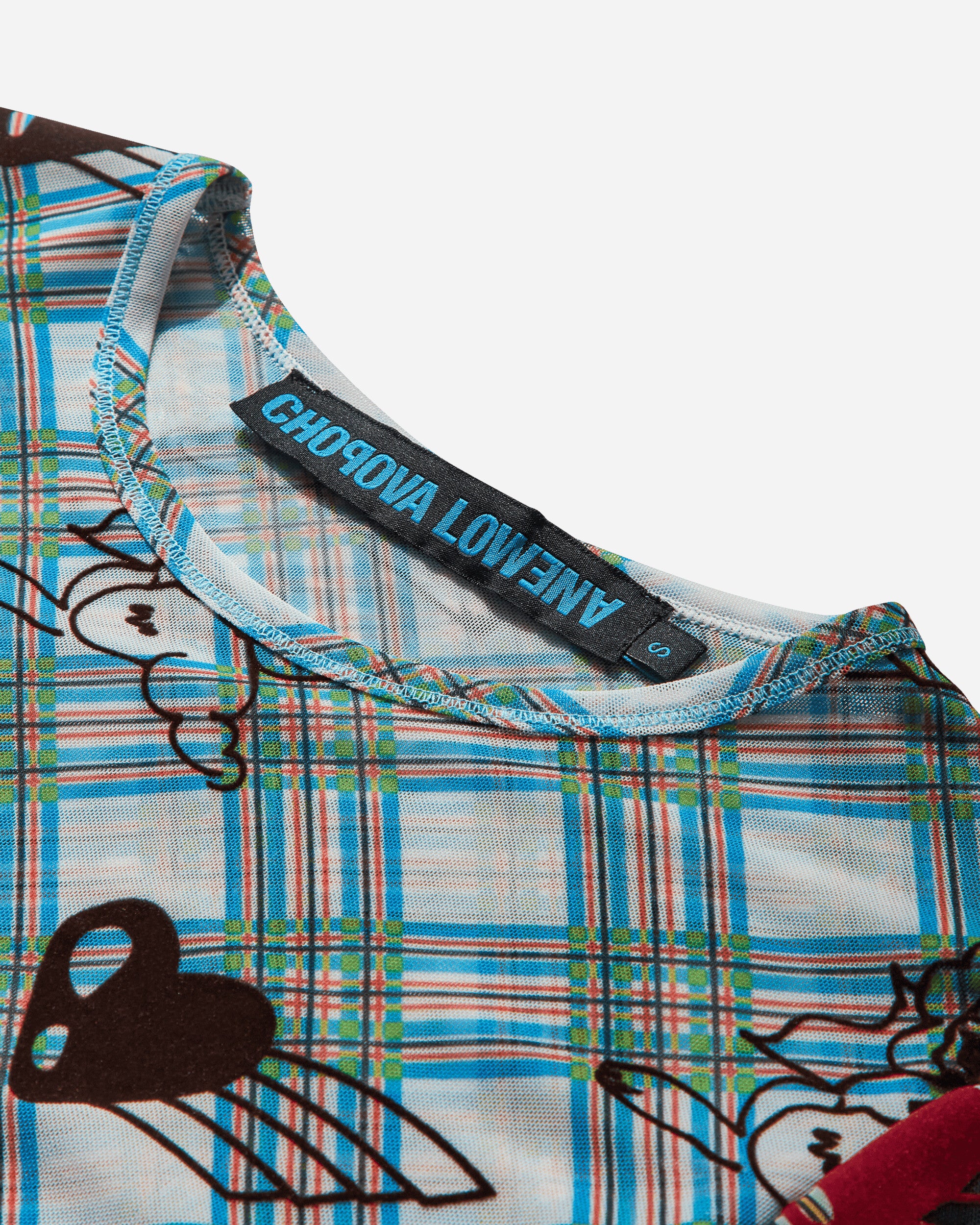 Chopova Lowena Wmns Bun Gal Flocked Mesh Ls Top Multi T-Shirts Longsleeve 2421 MLT