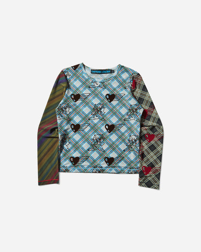 Chopova Lowena Wmns Bun Gal Flocked Mesh Ls Top Multi T-Shirts Longsleeve 2421 MLT