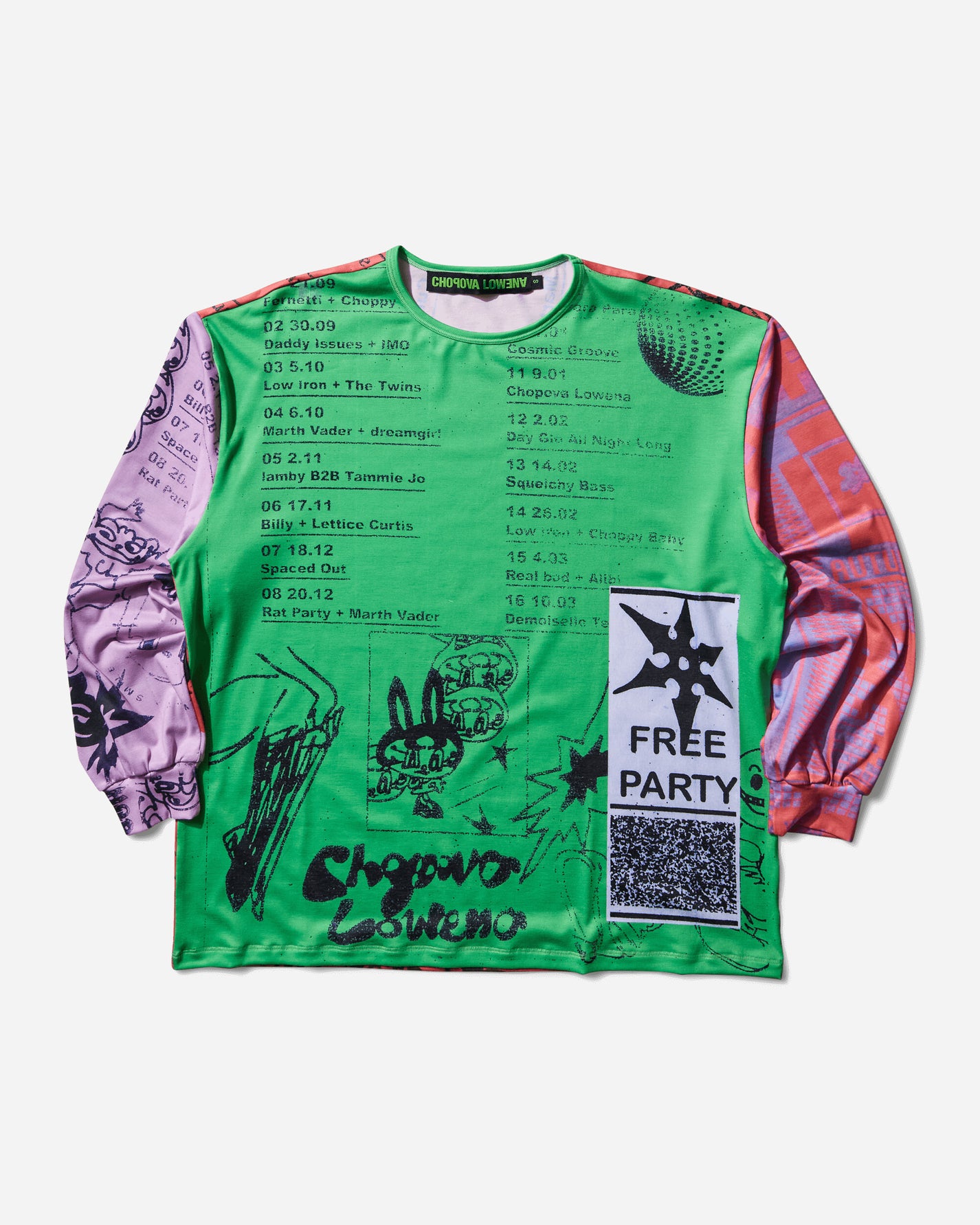 Chopova Lowena Wmns Poster Oversized Jersey Top Multi T-Shirts Longsleeve 2404 MLT