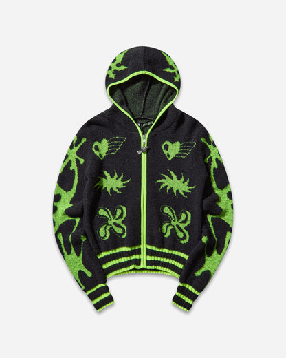 Chopova Lowena Wmns Neon Cartoon Cardigan Black/Yellow  Knitwears Sweaters 5257 BLCKYLLW