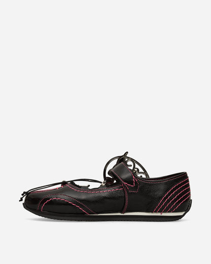 Chopova Lowena Wmns Butterfly Marta Mary Jane Black/Pink Classic Shoes Loafers 8504 BLCKPNK