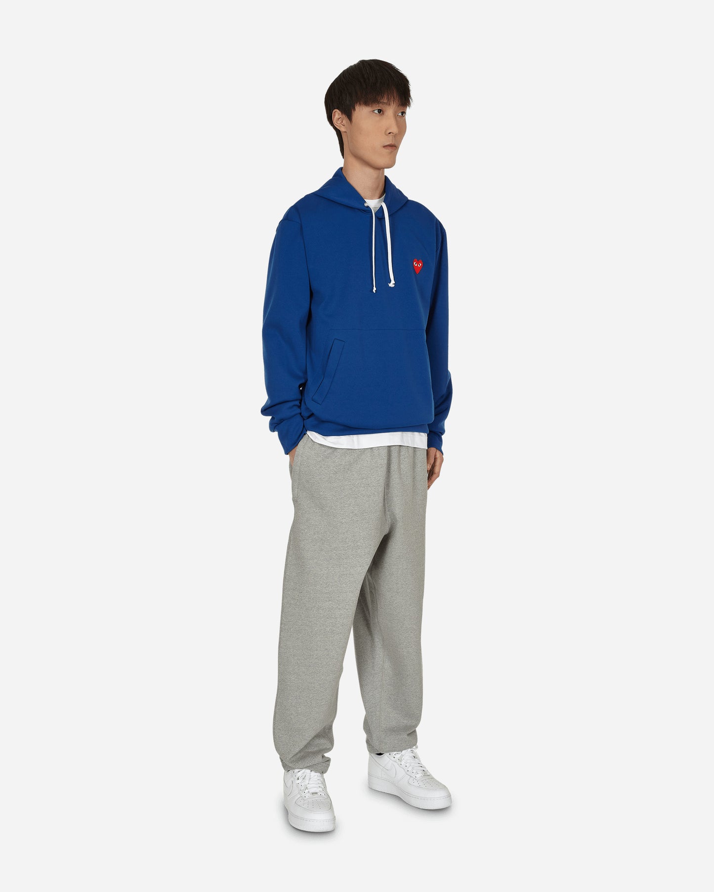 Comme Des Garçons Play Red Heart Navy Sweatshirts Hoodies P1T174 2