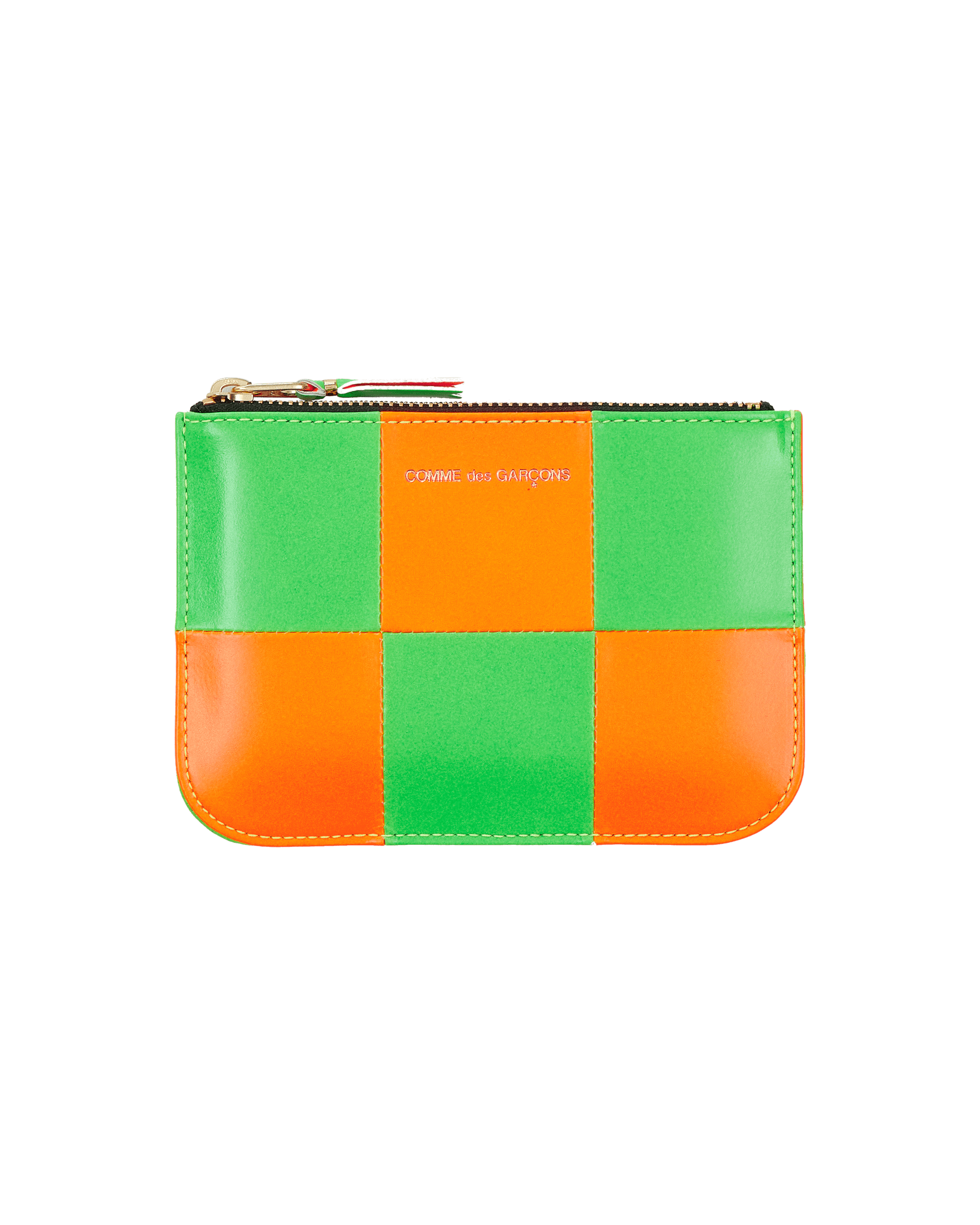 Comme Des Garcons Wallet Fluo Light Orange/ Green Wallets and Cardholders Wallets SA8100FS 1