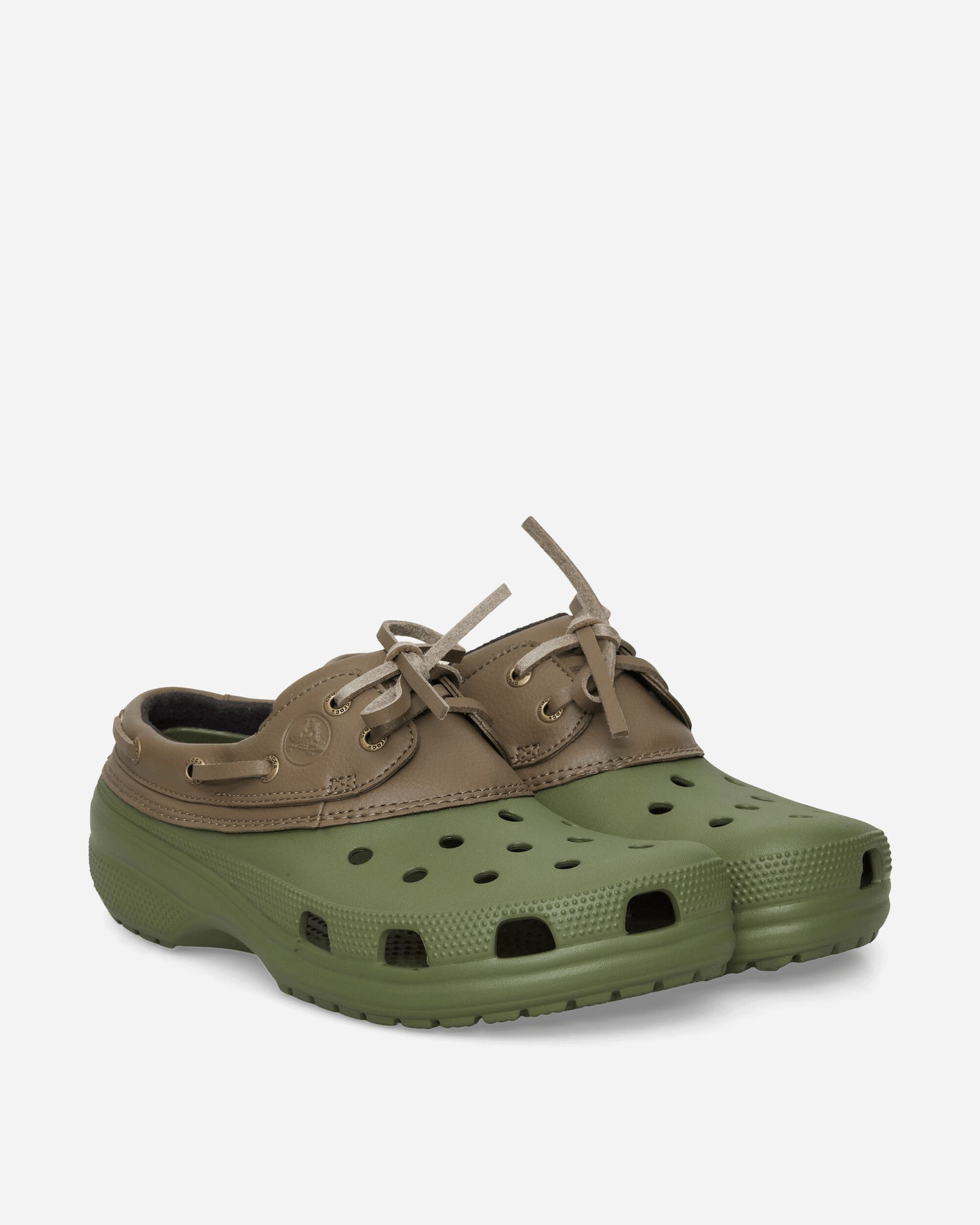 Crocs Classic Boat Shoe Army Green/Walnut Sandals and Slides Sandals and Mules CR.212022 AGWT