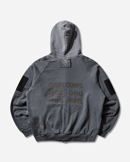 DIARY 1999 Waffle Lined Hoodie Blue Sweatshirts Zip-Ups DIARYWAFFHDBL BLU