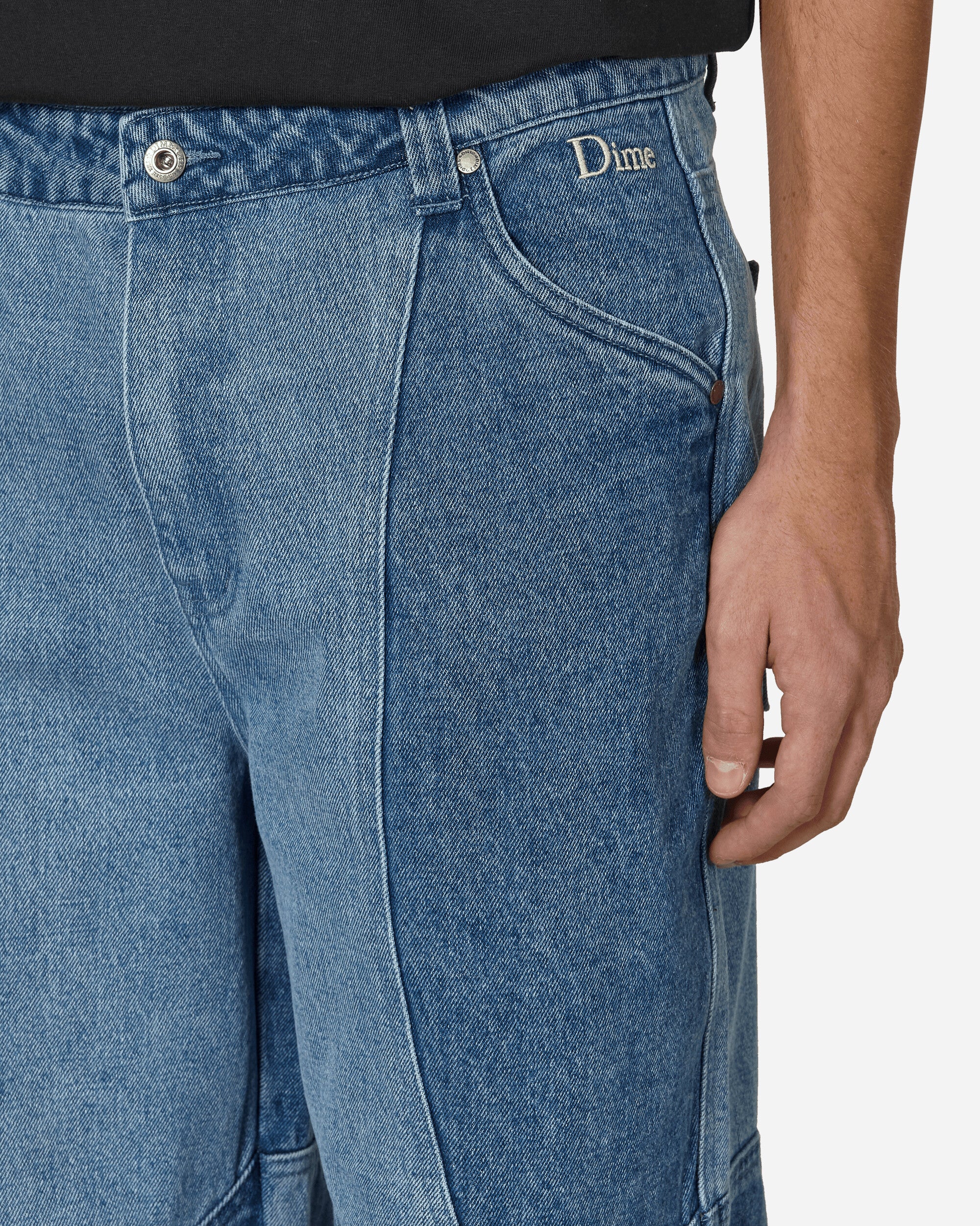 Dime Blocked Relaxed Denim Pants Blue Washed - Slam Jam® Official