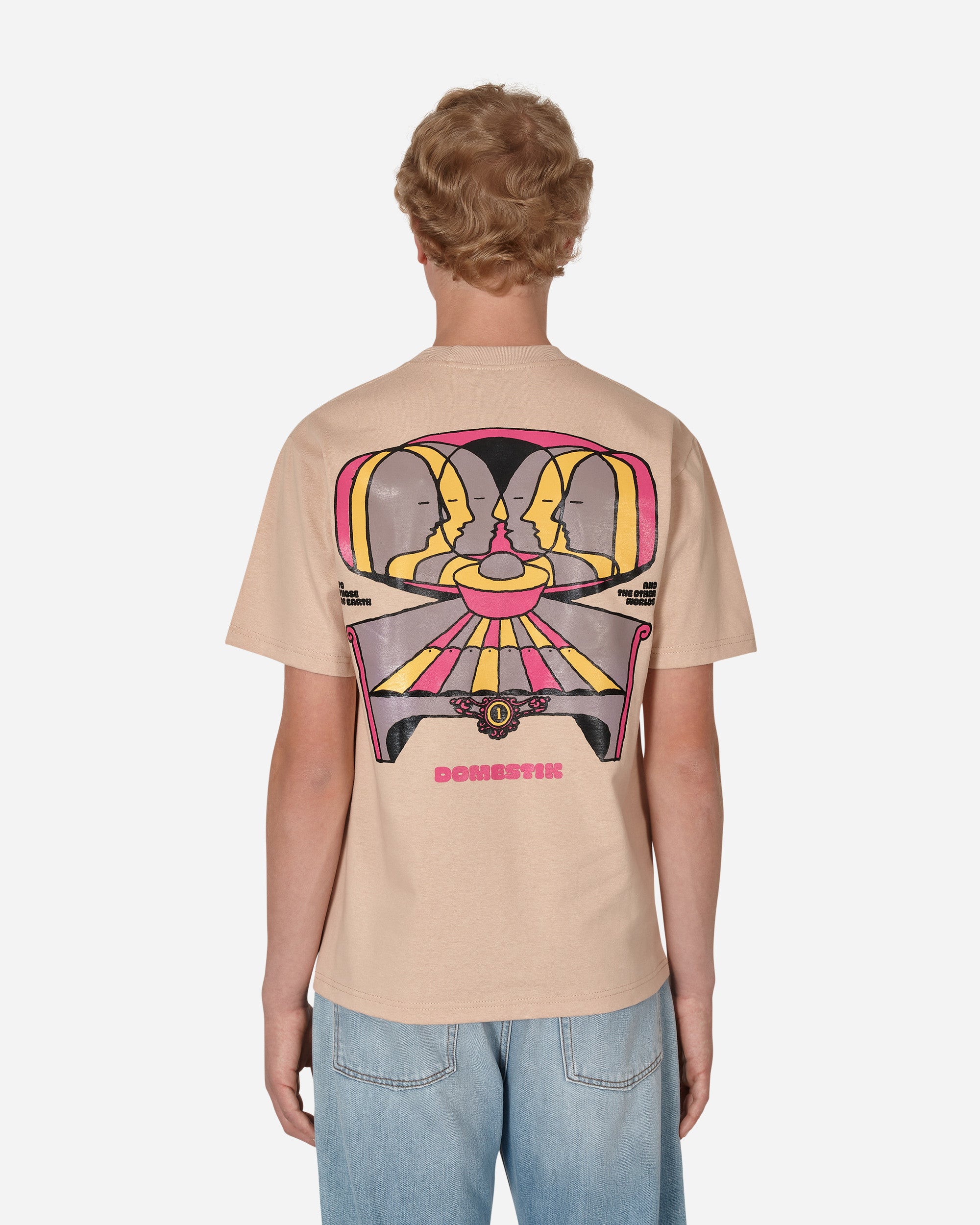 Domestik Into Other World T-Shirt Beige T-Shirts Shortsleeve D01250093 1