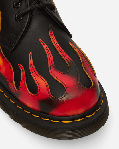 Dr. Martens 1461 Flame Black/Vibrant Red Classic Shoes Laced Up 41604001