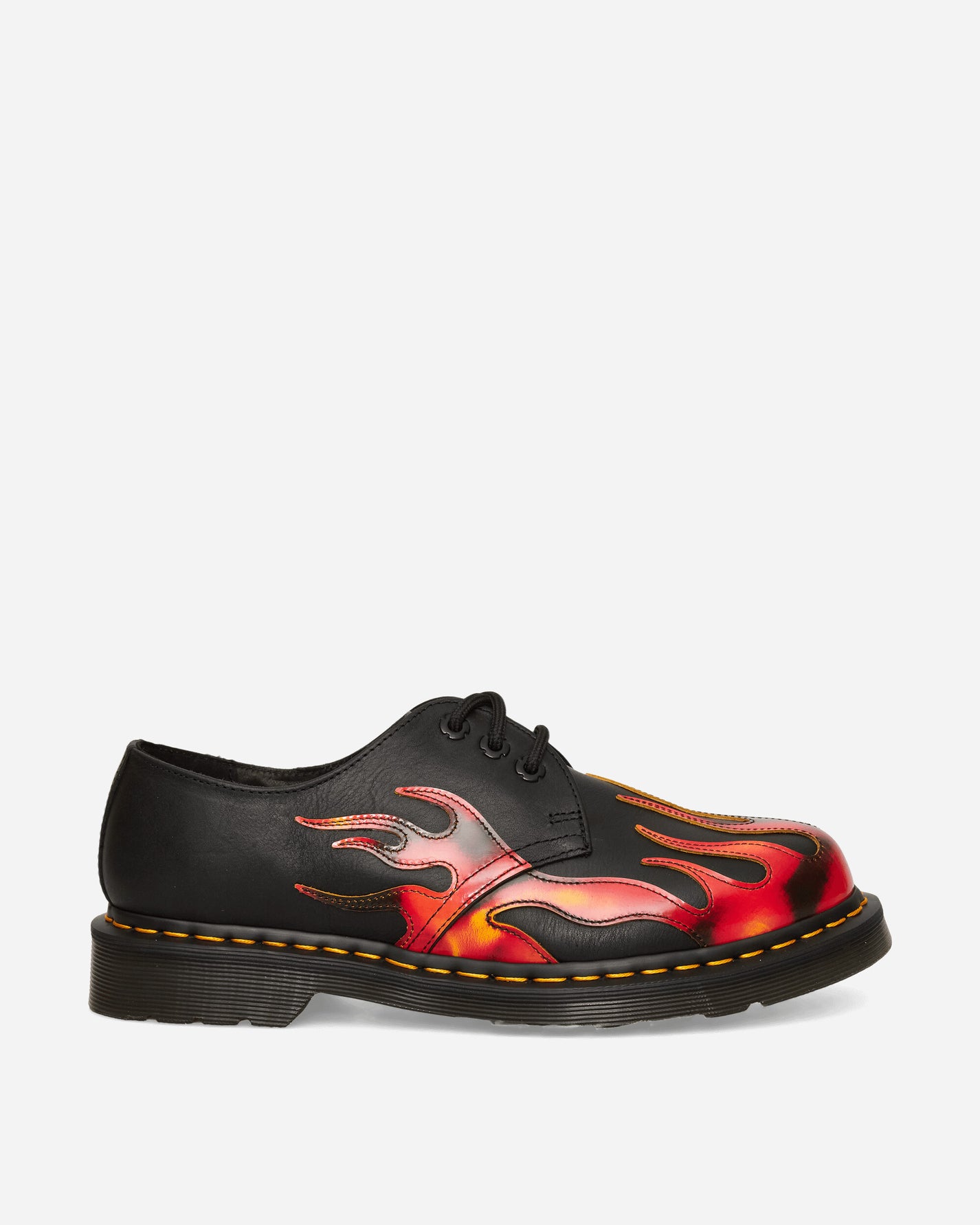Dr. Martens 1461 Flame Black/Vibrant Red Classic Shoes Laced Up 41604001