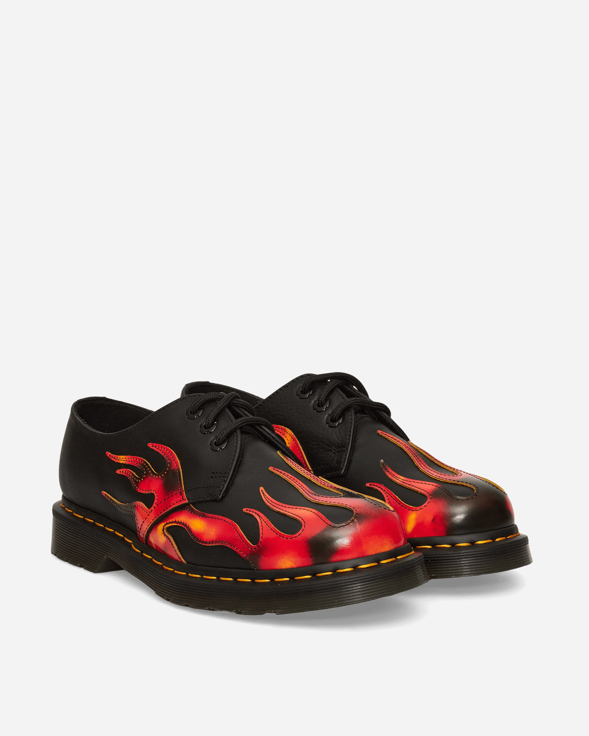 Dr. Martens 1461 Flame Black/Vibrant Red Classic Shoes Laced Up 41604001