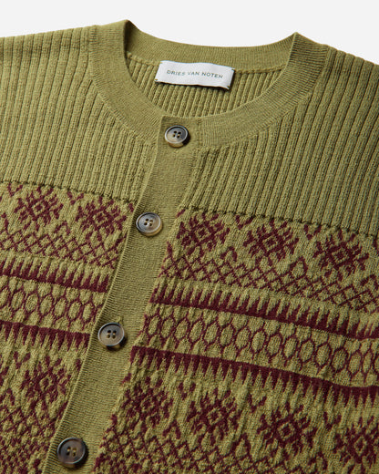 Dries Van Noten Mesa 4746 Mkcardigan Oli Olive Knitwears Cardigans 262-021216-4746 607