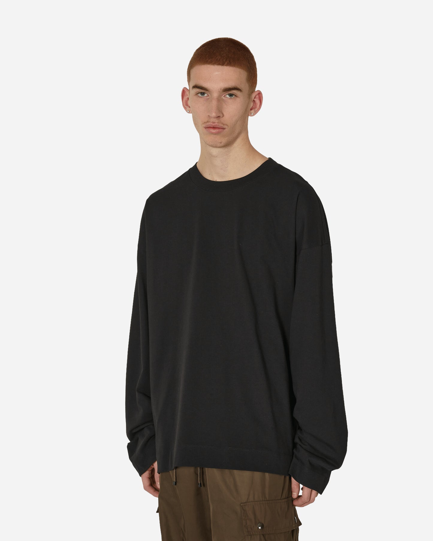 Dries Van Noten Hegland Jersey Black T-Shirts Longsleeve 241-021119-8603 900