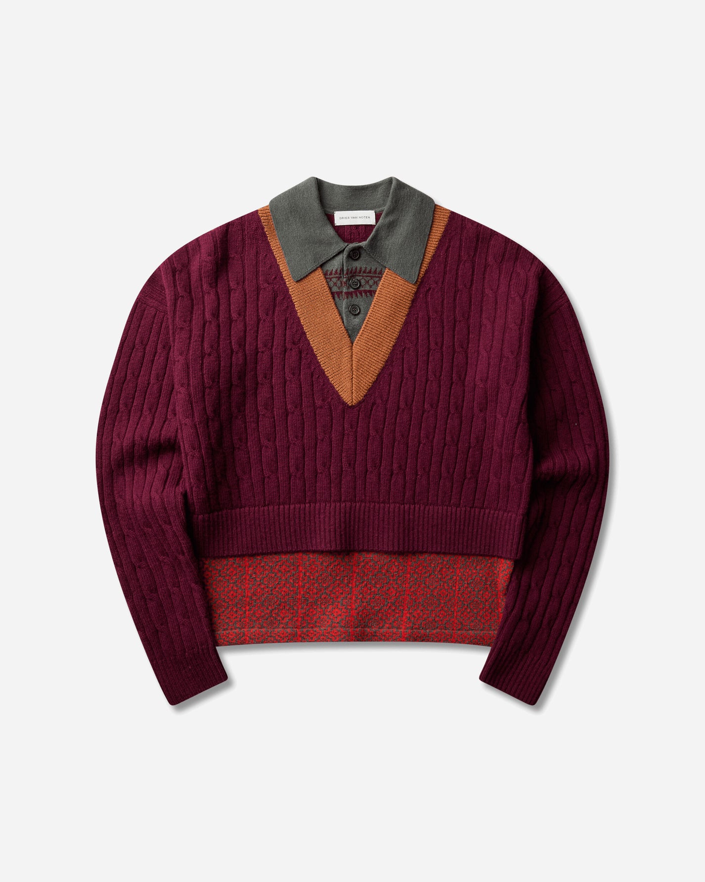 Dries Van Noten Medan 4751 Mksweater Bor Bordeaux Knitwears Sweaters 262-021220-4751 359