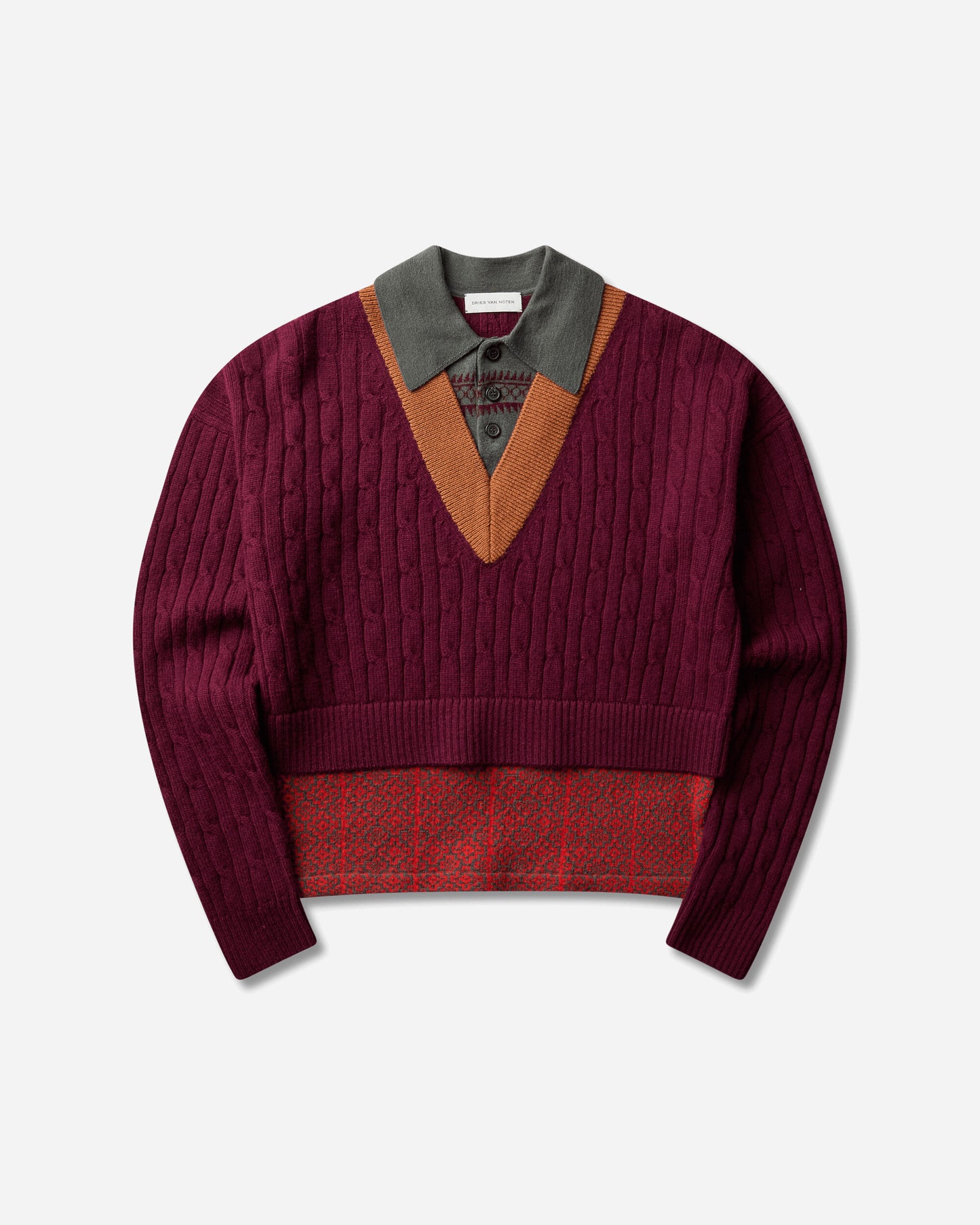 Dries Van Noten Medan 4751 Mksweater Bor Bordeaux Knitwears Sweaters 262-021220-4751 359