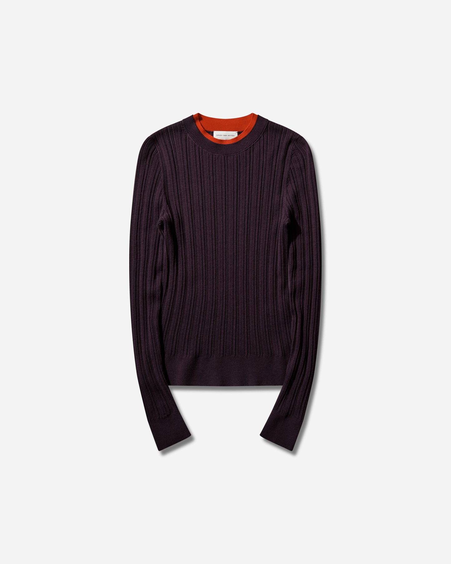 Dries Van Noten Motif Mksweater Dark Purple Knitwears Sweaters 261-021208-3700 402