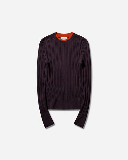 Dries Van Noten Motif Mksweater Dark Purple Knitwears Sweaters 261-021208-3700 402