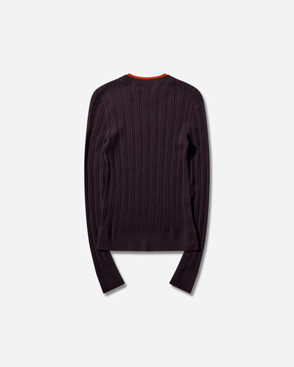 Dries Van Noten Motif Mksweater Dark Purple Knitwears Sweaters 261-021208-3700 402