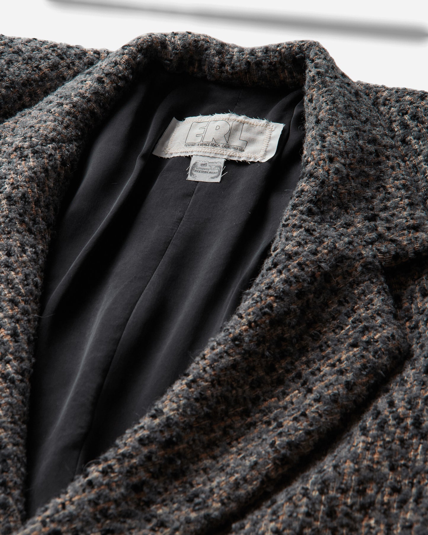 ERL Textured Wool Overcoat Woven GRAY Coats and Jackets Coats ERL13C001 1