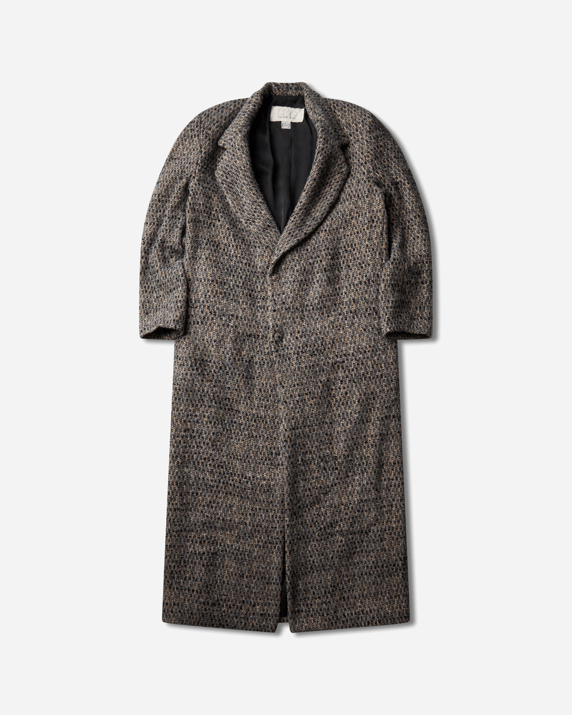 ERL Textured Wool Overcoat Woven GRAY Coats and Jackets Coats ERL13C001 1