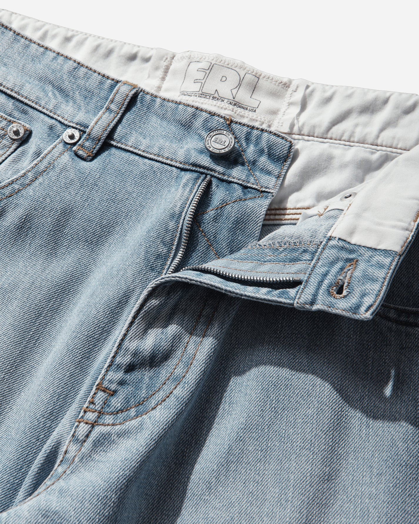 ERL Unisex Blue Jeans Woven Blue Pants Denim ERL12P001 1