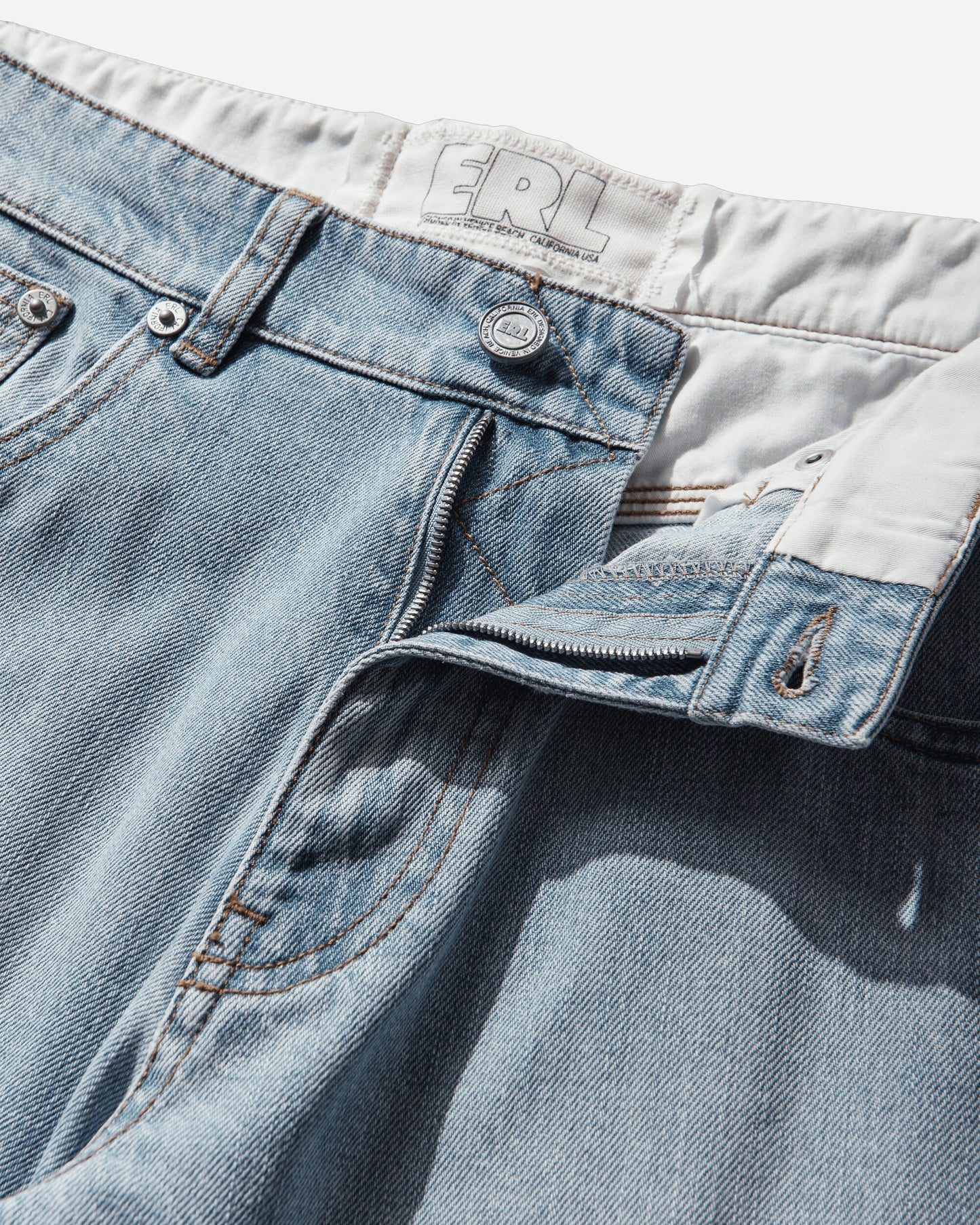 ERL Unisex Blue Jeans Woven Blue Pants Denim ERL12P001 1