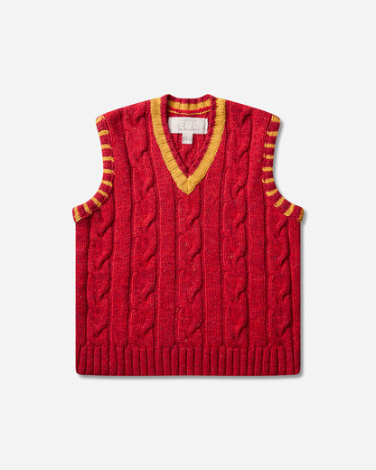 ERL Cable Knit Vest Knit RED Knitwears Gilets ERL13N013 1