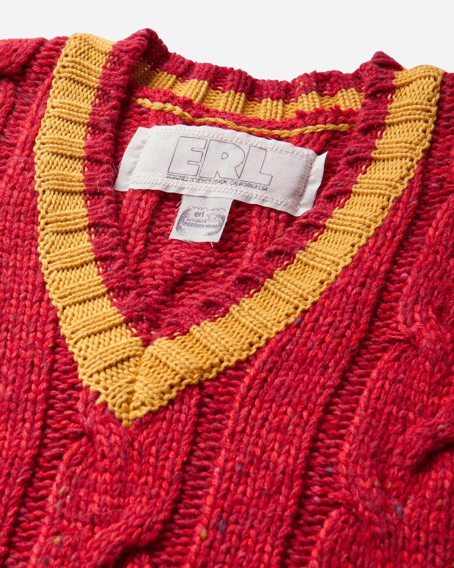 ERL Cable Knit Vest Knit RED Knitwears Gilets ERL13N013 1