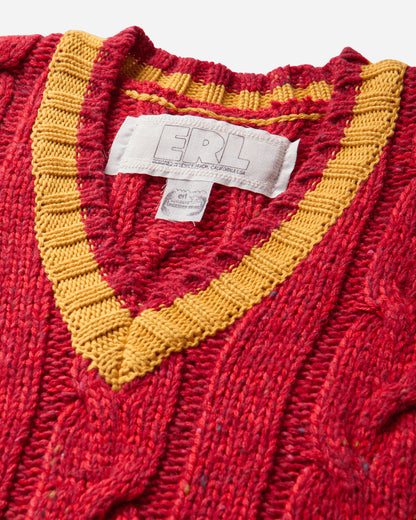 ERL Cable Knit Vest Knit RED Knitwears Gilets ERL13N013 1