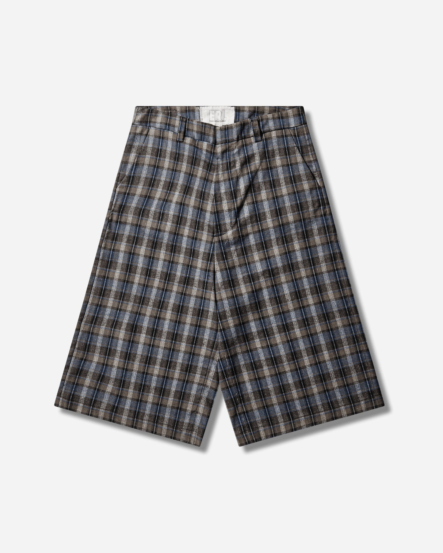 ERL Unisex Check Shorts Woven Grey Check Shorts Short ERL12P019 1