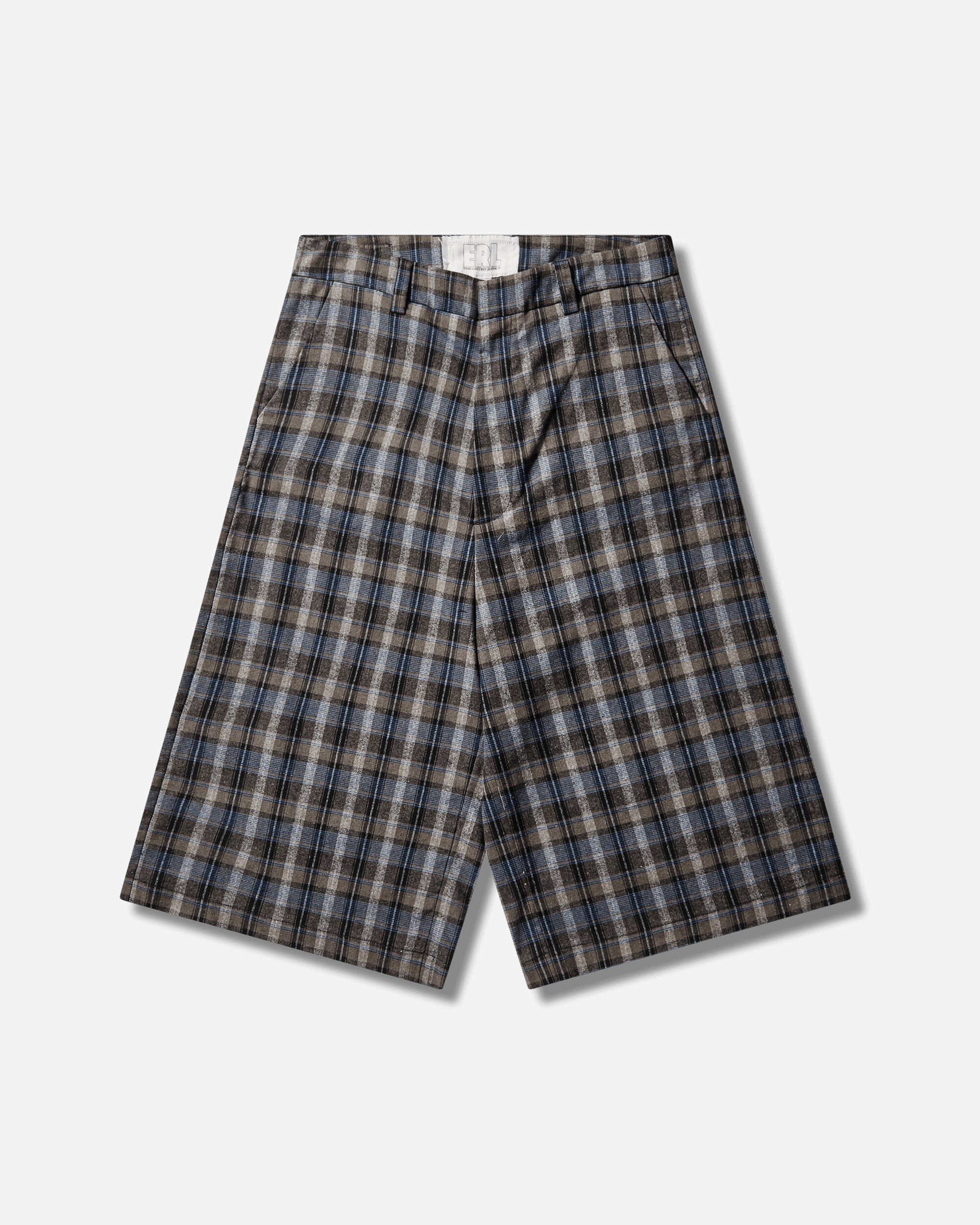 ERL Unisex Check Shorts Woven Grey Check Shorts Short ERL12P019 1