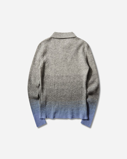 ERL Unisex Thin Gradient Polo Knit Grey Blue Knitwears Sweaters ERL12N015 1