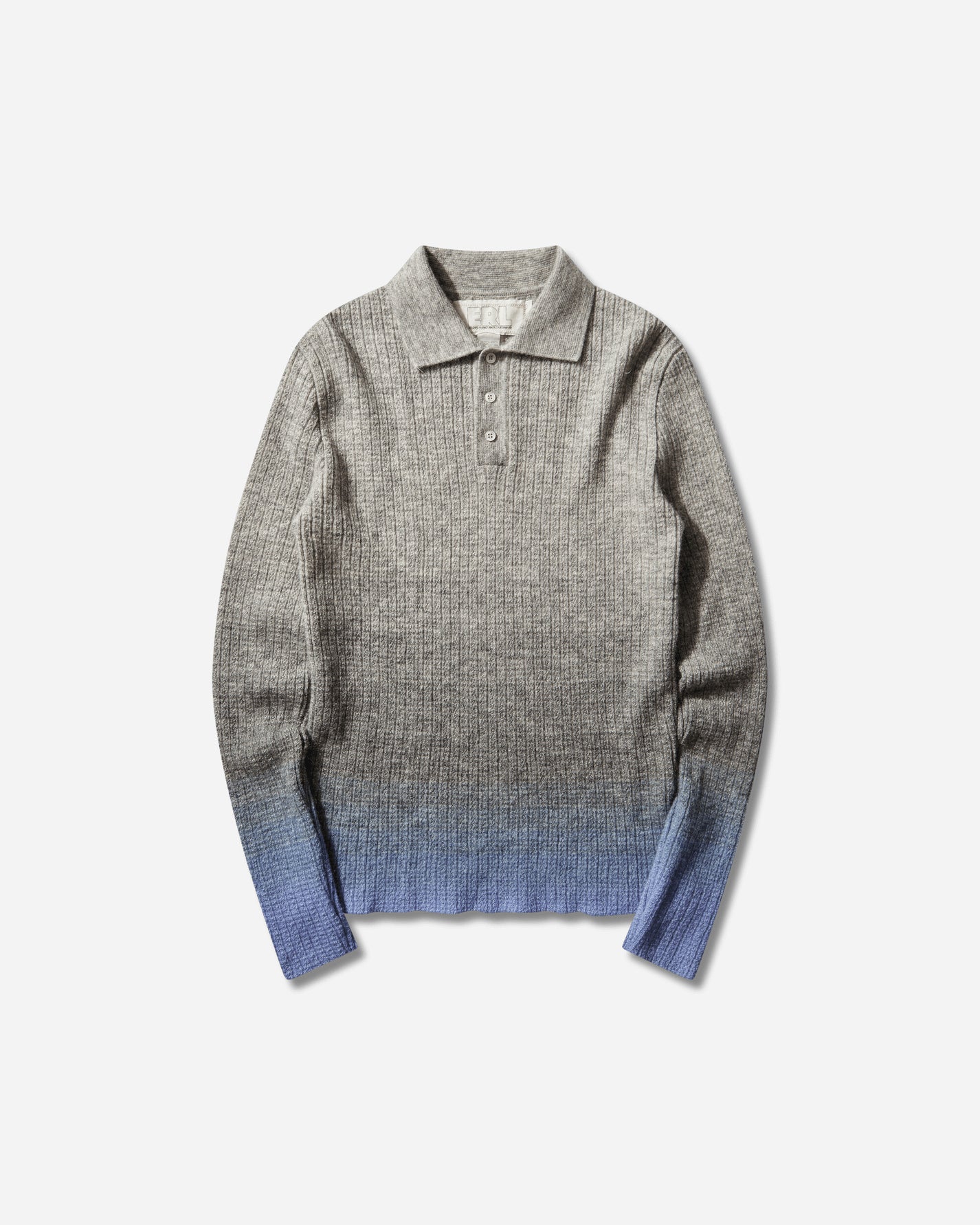 ERL Unisex Thin Gradient Polo Knit Grey Blue Knitwears Sweaters ERL12N015 1
