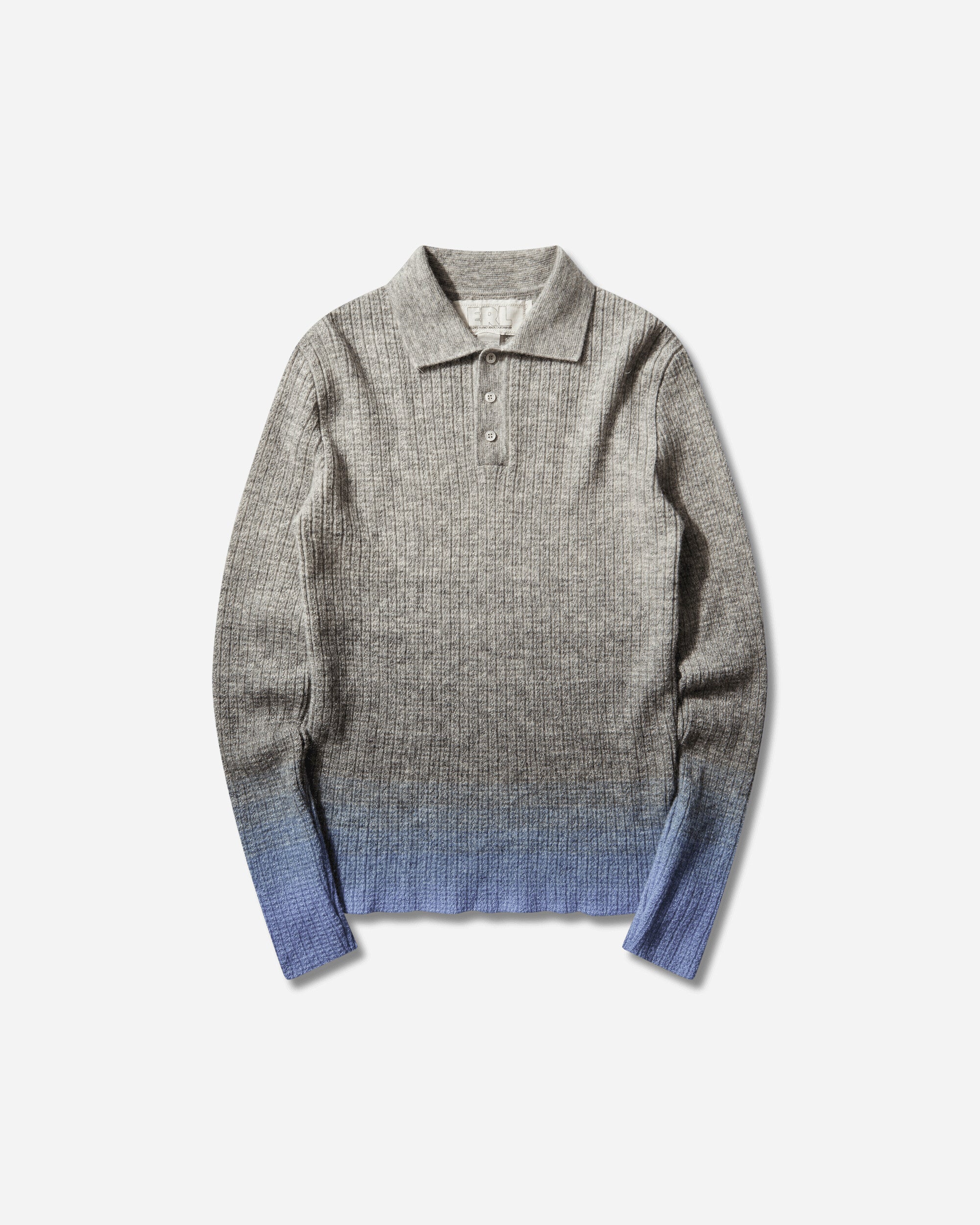 ERL Unisex Thin Gradient Polo Knit Grey Blue Knitwears Sweaters ERL12N015 1