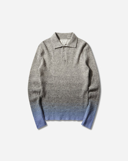 ERL Unisex Thin Gradient Polo Knit Grey Blue Knitwears Sweaters ERL12N015 1