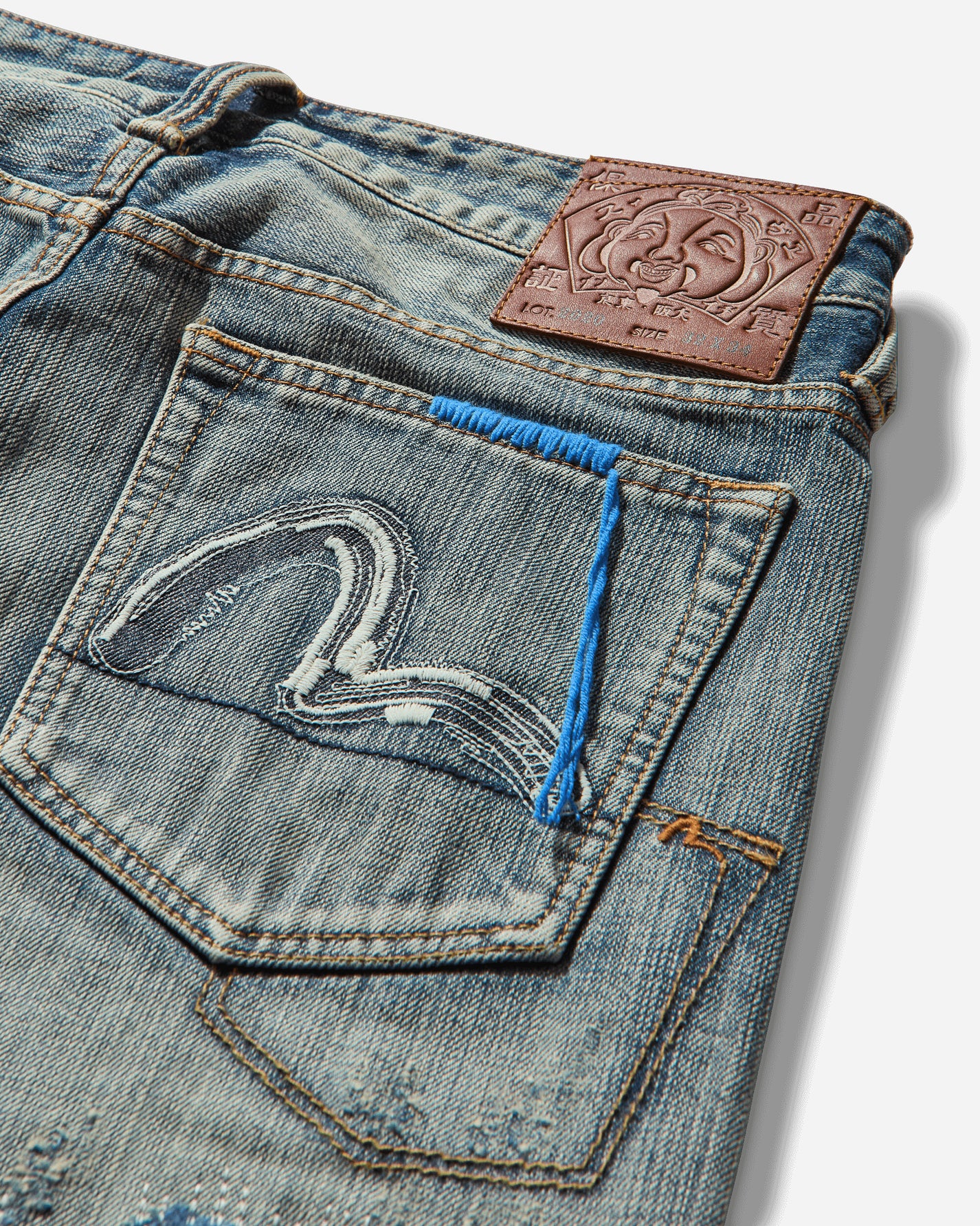 Evisu Ht, 7-Pocked Washed Jeans W/ Emb. Seagull Indigo Pants Denim 2EAHTM5JE1050 INDIGO