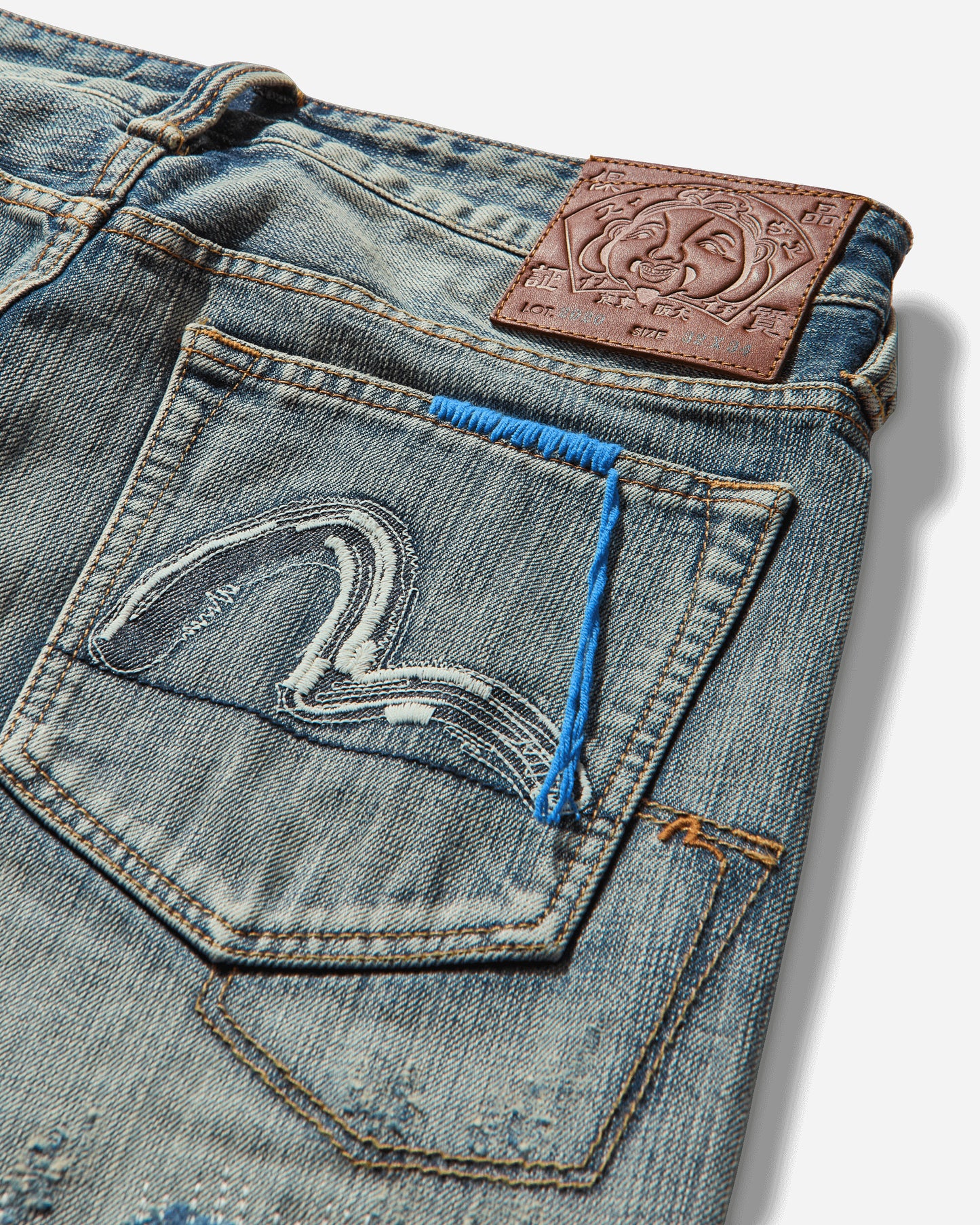 Evisu Ht, 7-Pocked Washed Jeans W/ Emb. Seagull Indigo Pants Denim 2EAHTM5JE1050 INDIGO