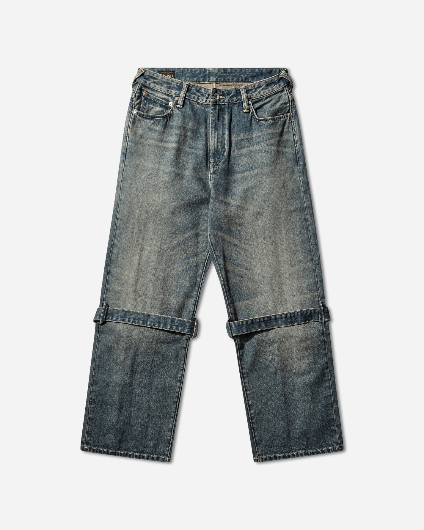 Evisu Ej Washed Bondage Jeans Mid Tone Indigo Pants Denim 2ESEJM6JE6008 INDM