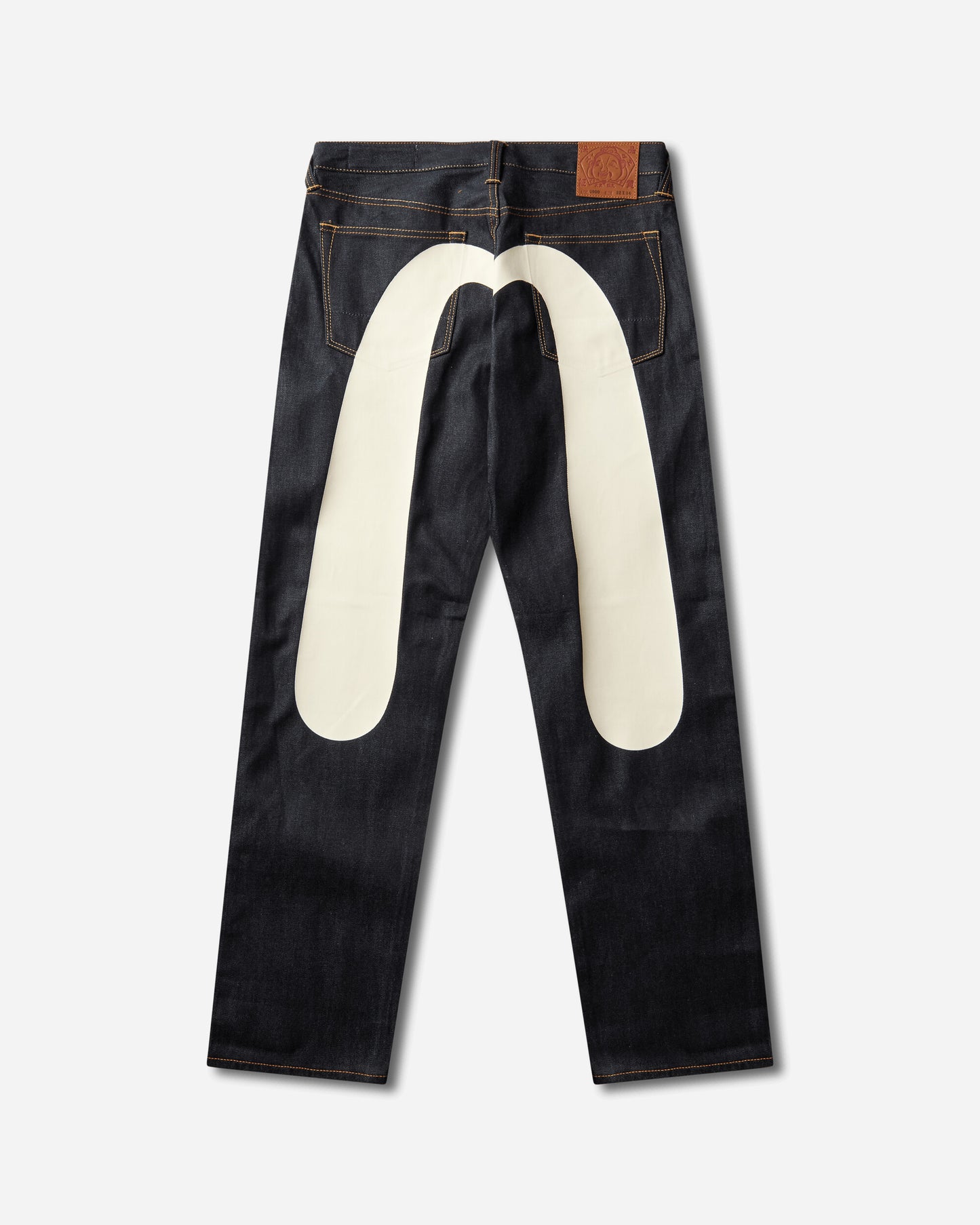 Evisu Ht 2000 Daicock Printed Jeans  White Raw Indigo Pants Denim 2ESHTM2JE9100 INDX