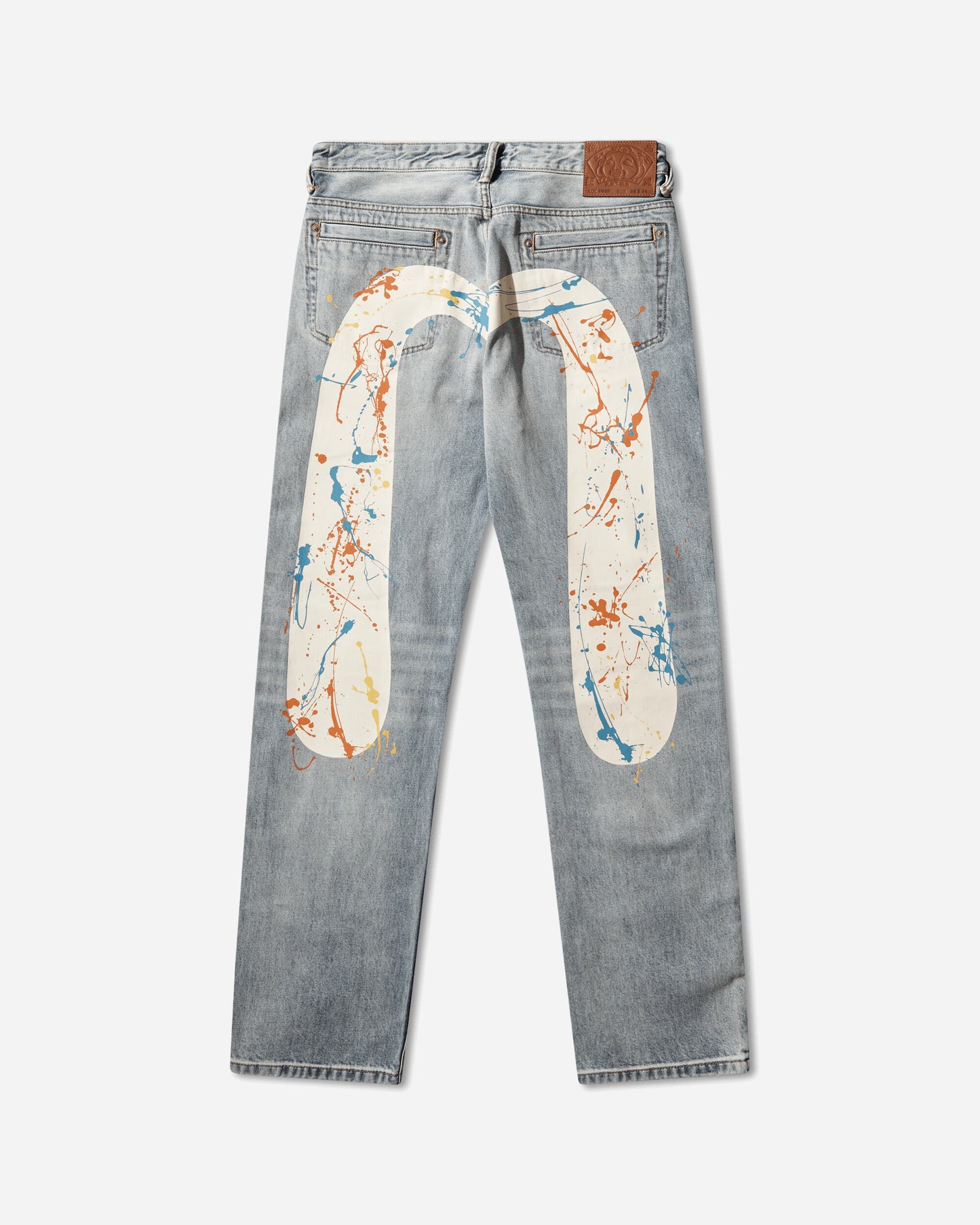 Evisu Ht Daicock Printed Jeans With Splash Light Tone Indigo Pants Denim 2ESHTM6JE1052 INDL