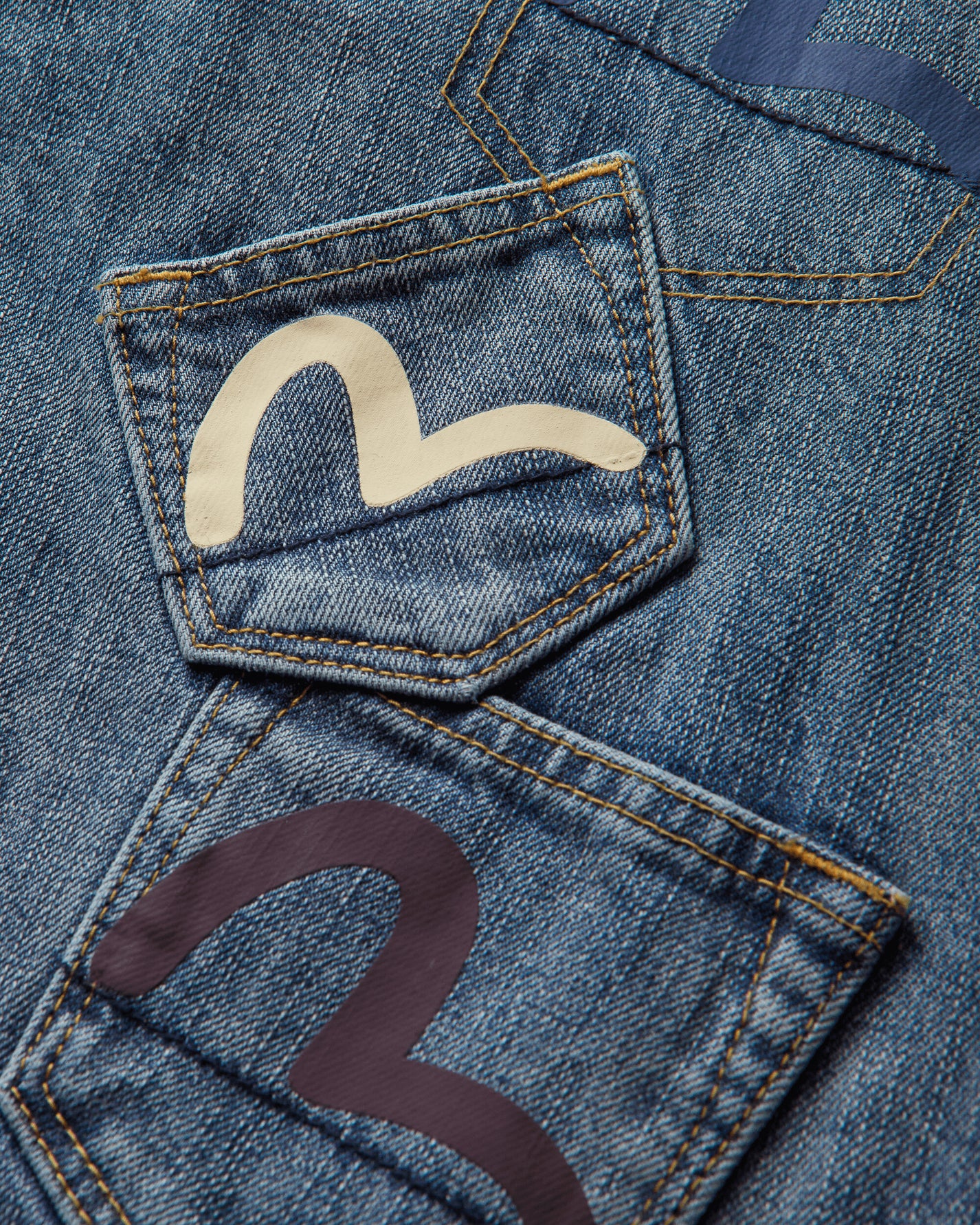 Evisu Ht Multi-Pocket Patched Daicock Jeans Mid Tone Indigo Pants Denim 2EAHTM6JE1016 INDM