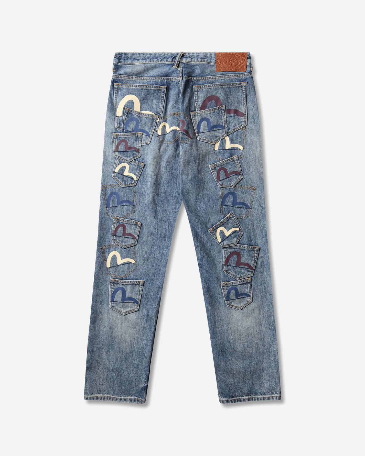 Evisu Ht Multi-Pocket Patched Daicock Jeans Mid Tone Indigo Pants Denim 2EAHTM6JE1016 INDM